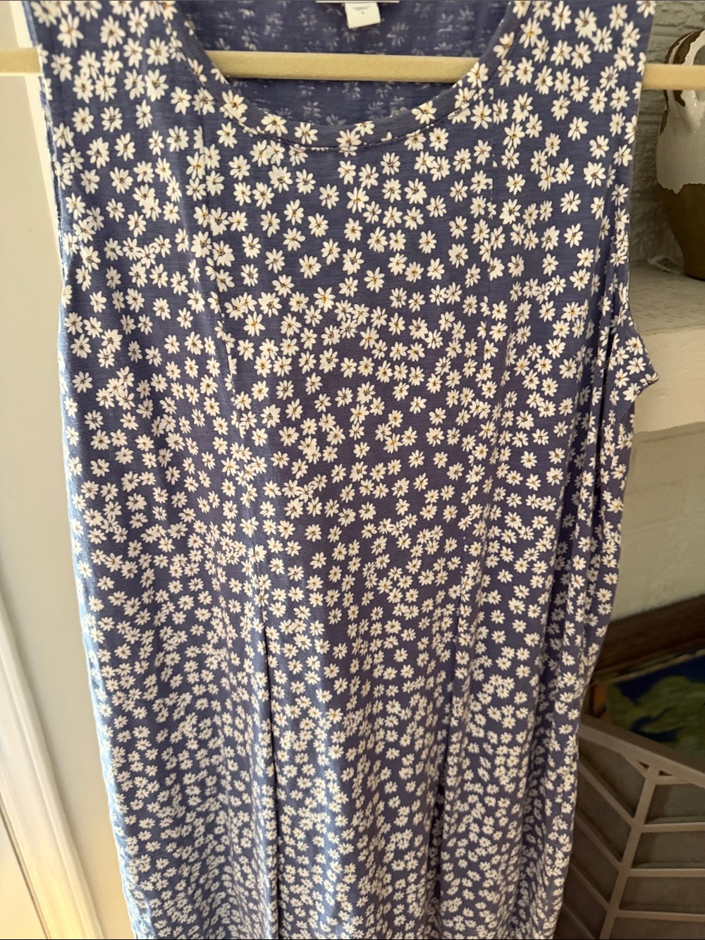 J. Jill Blue Daisy Print Sleeveless Dress 👗 Large  💐 - Picture 7 of 12